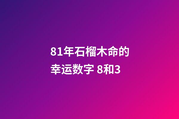 81年石榴木命的幸运数字 8和3